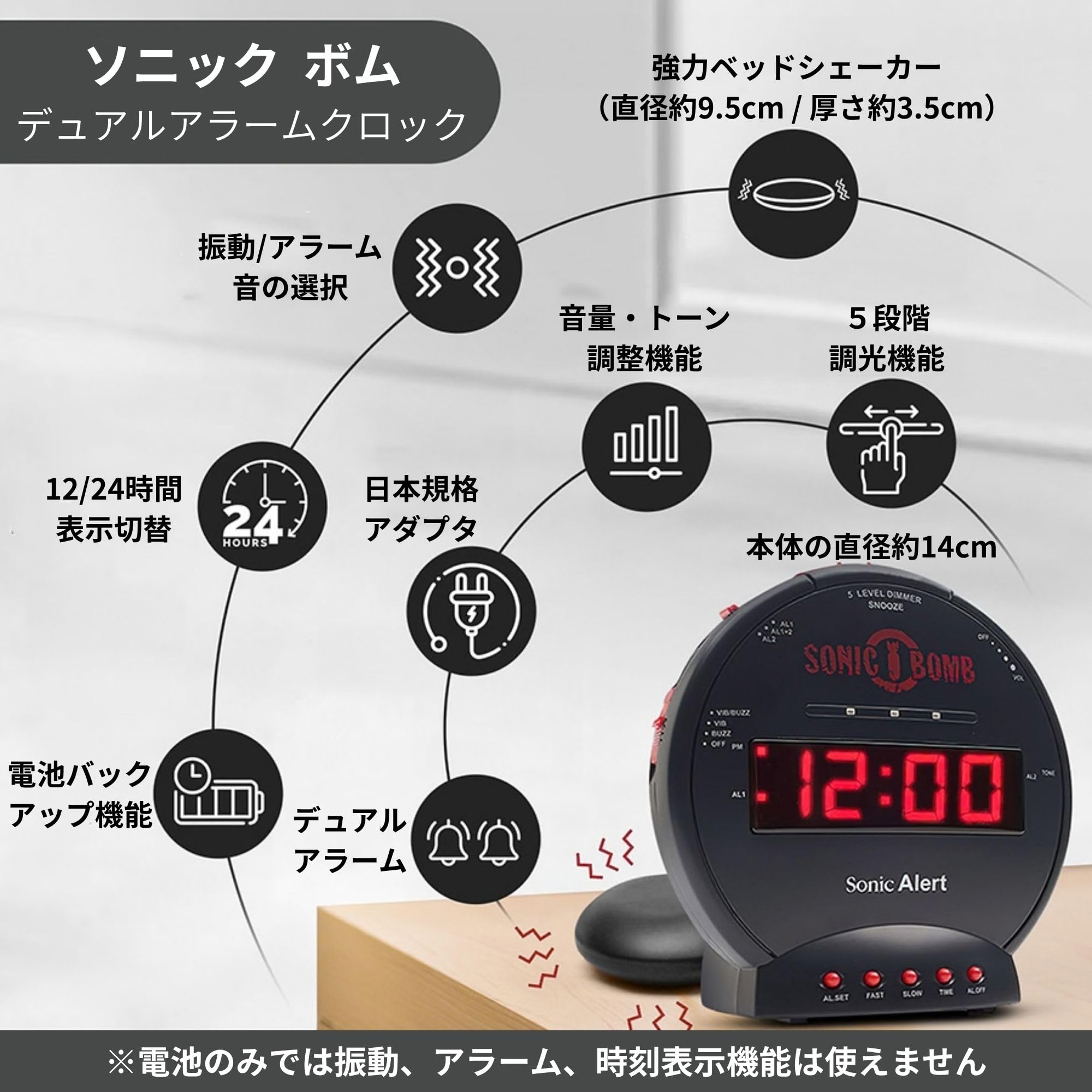 Amazon.co.jp: 【起きれない人の最終兵器 世界累計100万台】Sonic Bomb